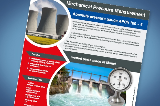 Product leaflet Diaphragm gauge absolute pressure